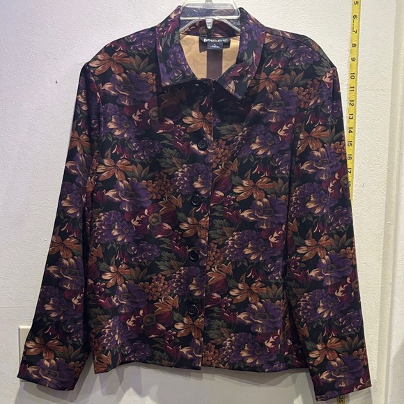 Briggs New York Jackets & Blazers - Briggs New York Purple and Brown Patterned Jacket